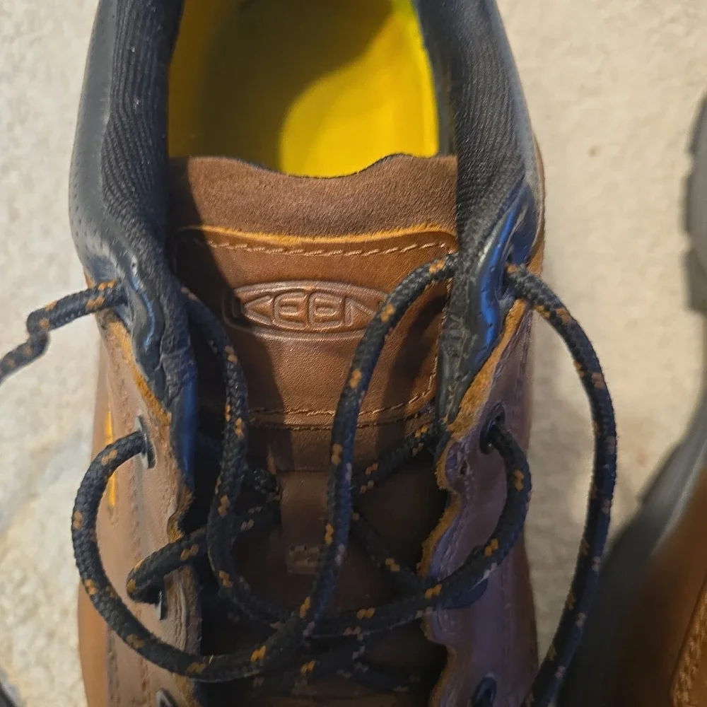 KEEN Chicago Oxford Work Utility Carbon Toe Safety Shoes Brown Leather Sz 14D